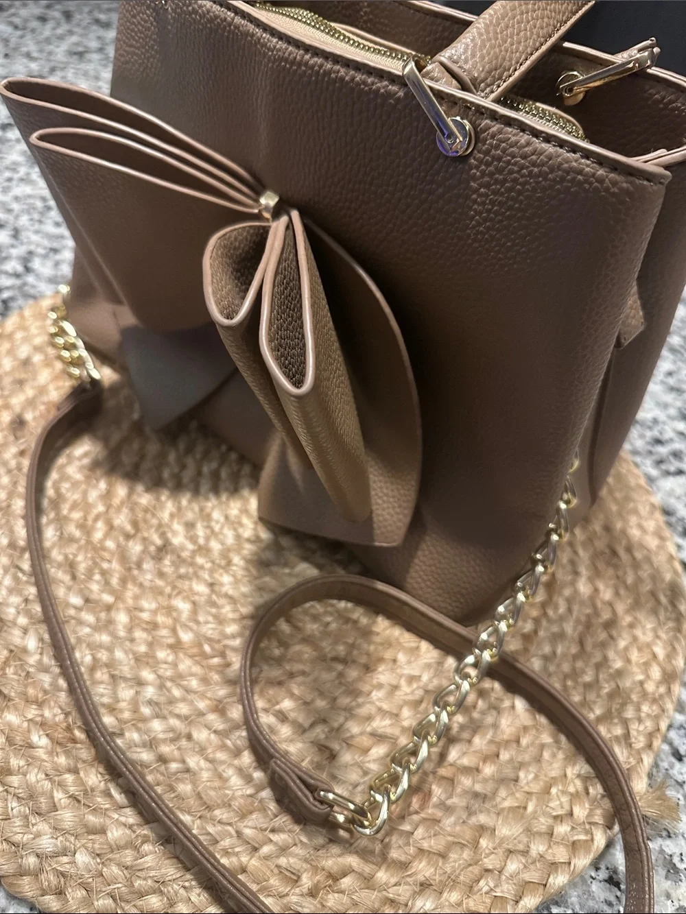 Like Dreams Jenna Bow Triple Compartment Beige